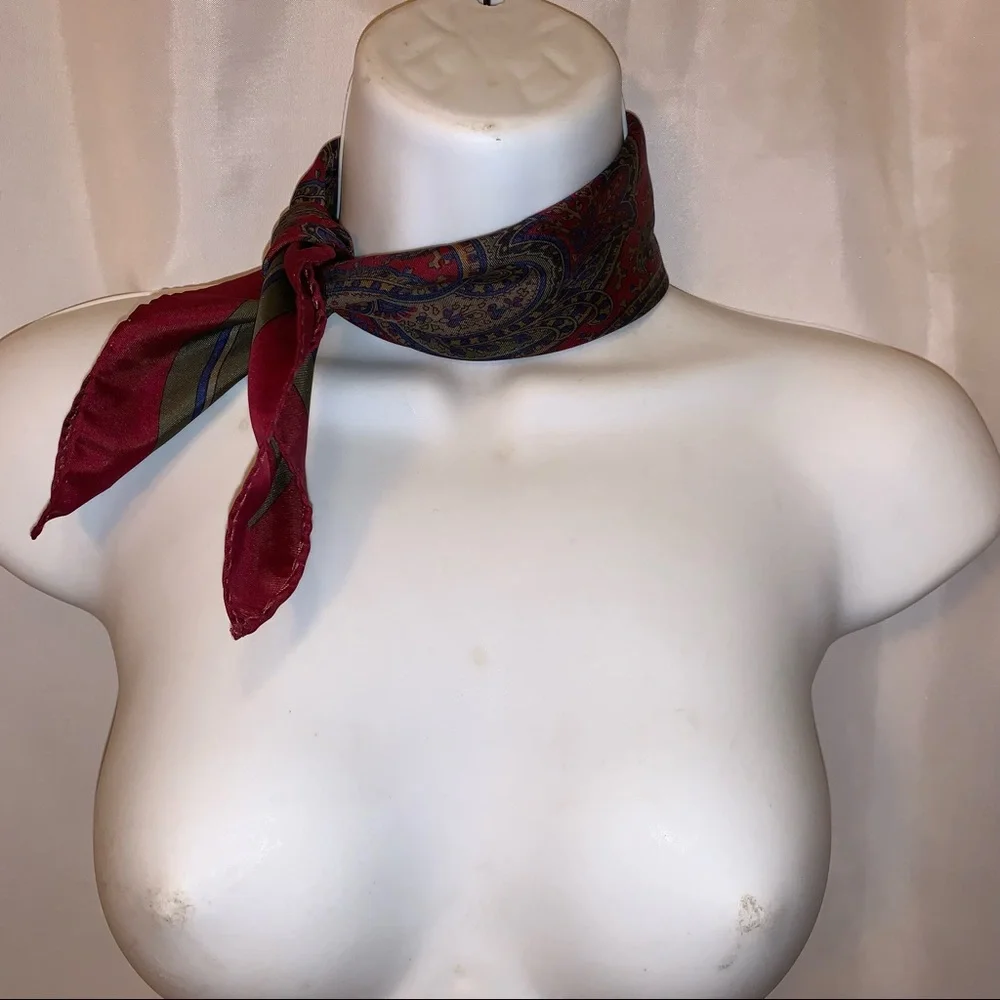 vintage CHRISTIAN DIOR MONSIEUR paisley SILK gavroche scarf